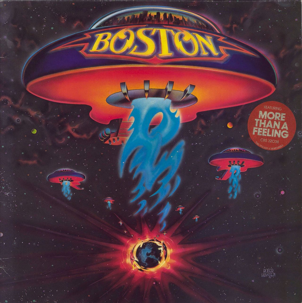 Boston Boston - Blue label - Hypesticker UK vinyl LP album (LP record) EPC32038