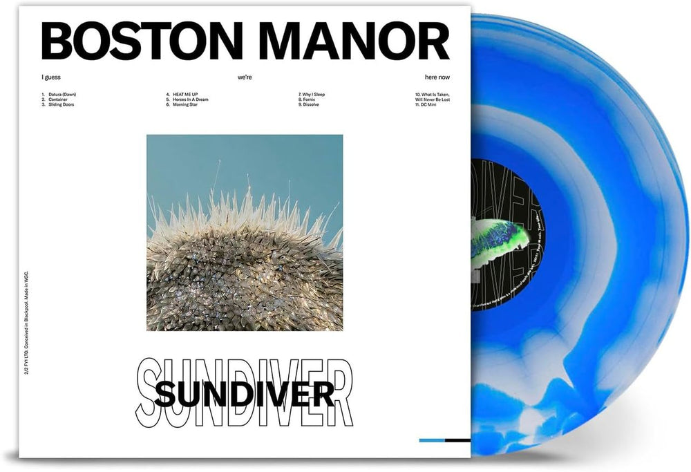 Boston Manor Sundiver - Blue & White Ink Spot Vinyl - Sealed UK vinyl LP album (LP record) 7240-1