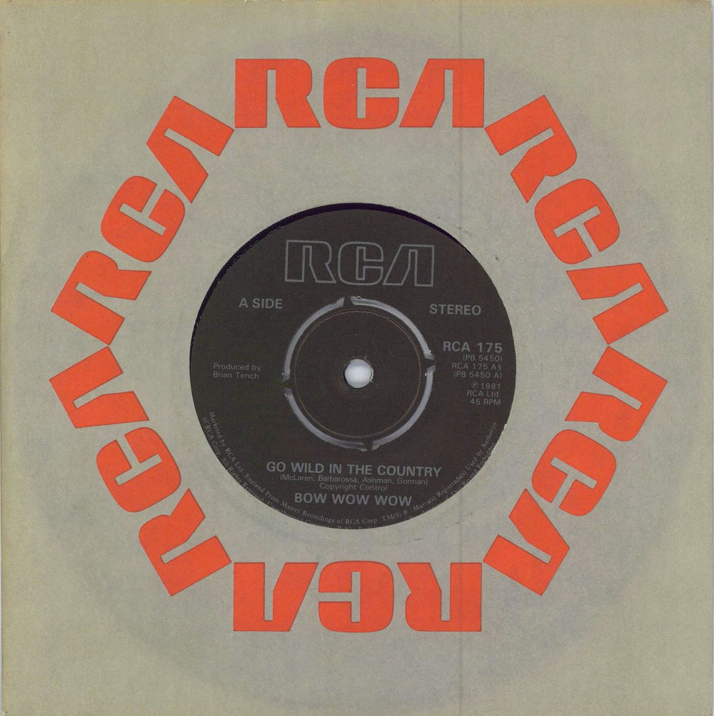 Bow Wow Wow Go Wild In The Country UK 7" vinyl single (7 inch record / 45) RCA175