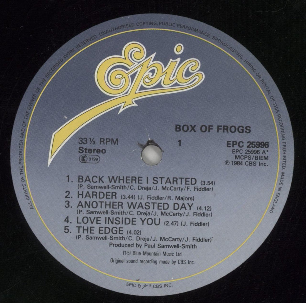 Box Of Frogs Box Of Frogs UK vinyl LP album (LP record) BXFLPBO216981