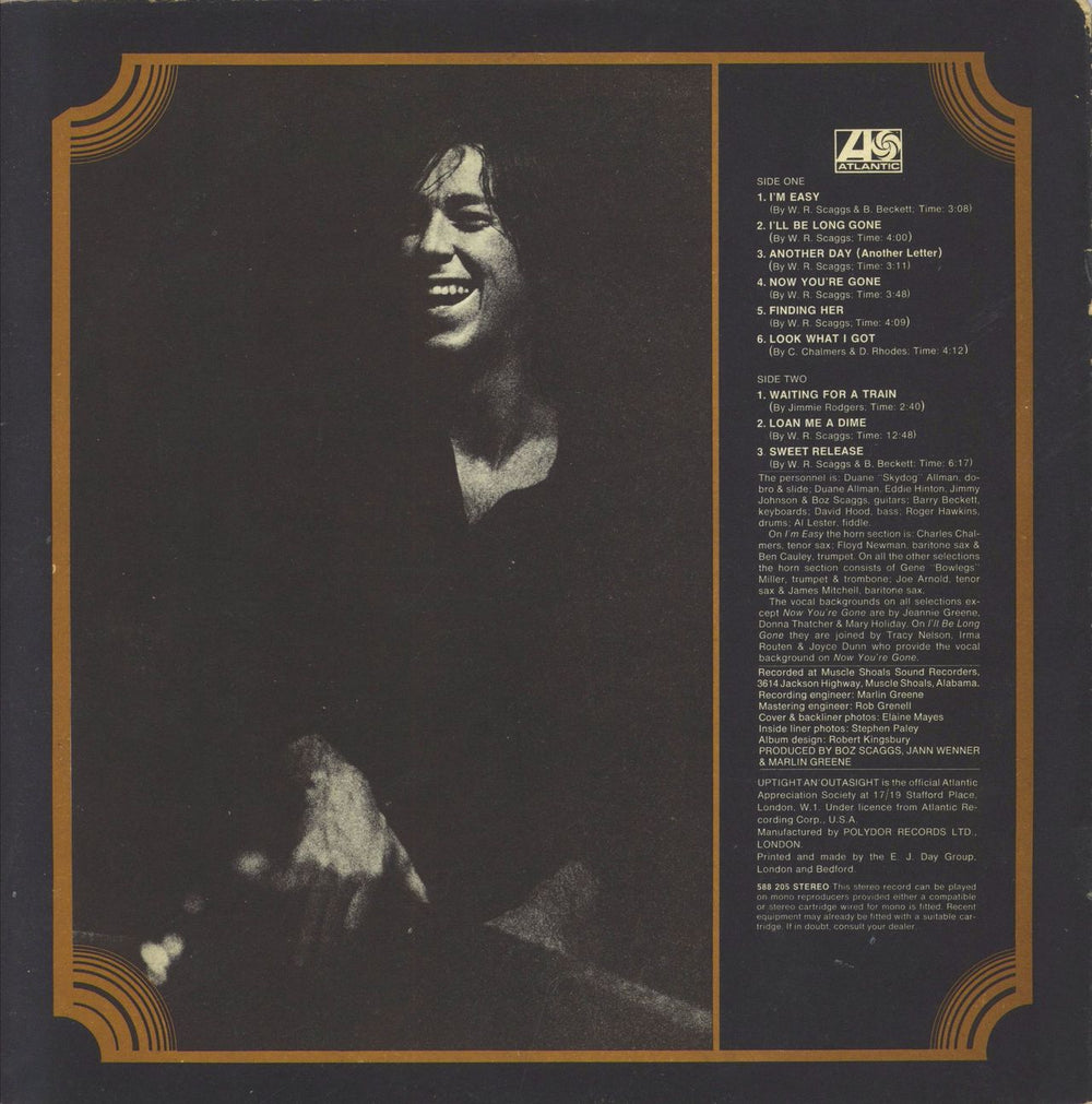 Boz Scaggs Boz Scaggs - 1st UK vinyl LP album (LP record)