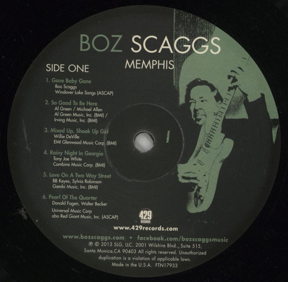 Boz Scaggs Memphis US vinyl LP album (LP record) BOZLPME867874
