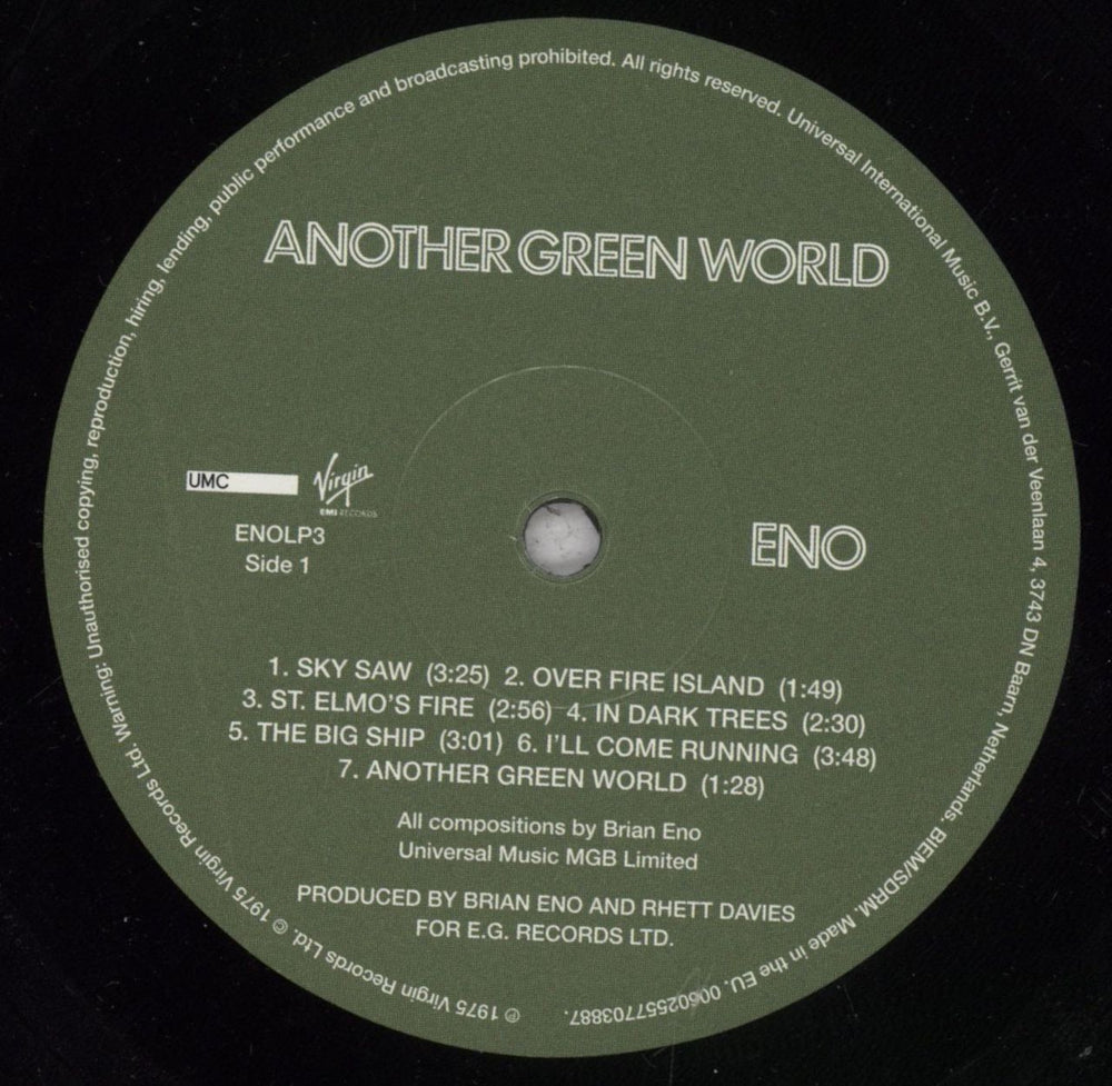 Brian Eno Another Green World - 180 Gram Vinyl UK vinyl LP album (LP record) ENOLPAN839921