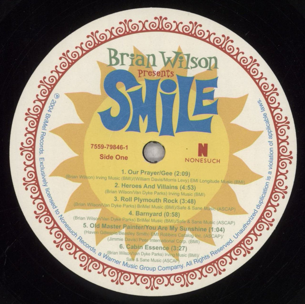 Brian Wilson Smile - 180 Gram Foil Metallic Cover Art UK 2-LP vinyl record set (Double LP Album) BWI2LSM304763