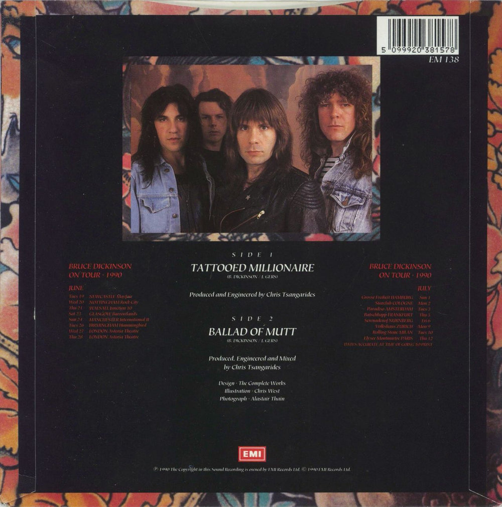 Bruce Dickinson Tattooed Millionaire UK 7" vinyl single (7 inch record / 45) 5099920381578