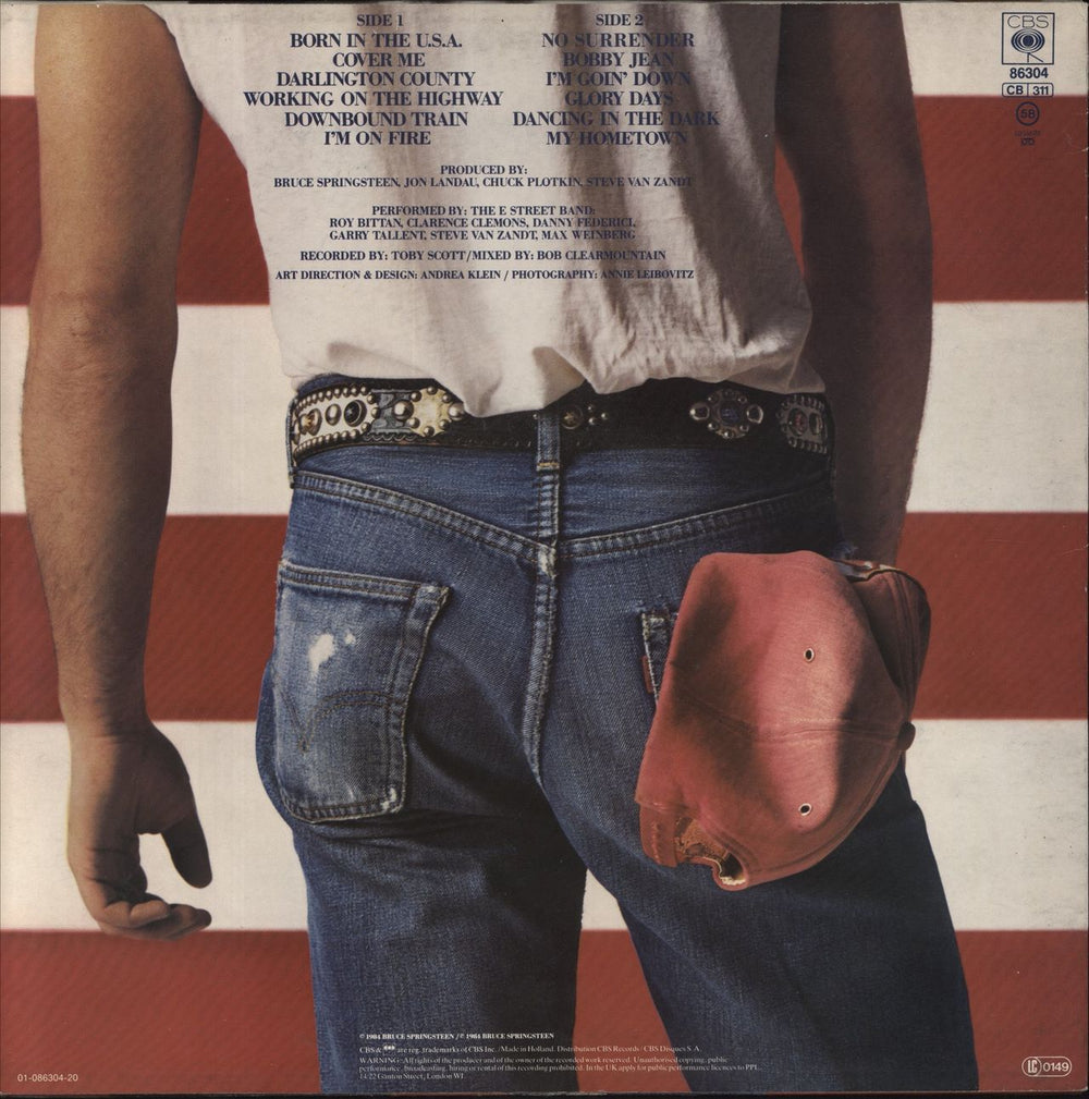 Bruce Springsteen Born In The U.S.A. - Hype Stickered P/S Dutch vinyl LP album (LP record)