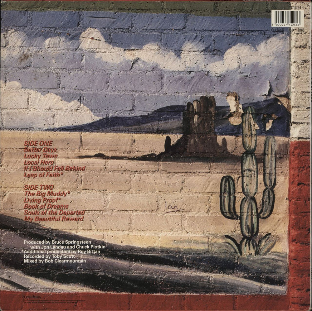 Bruce Springsteen Lucky Town - Hype-Sticker Dutch vinyl LP album (LP record) 5099747142413