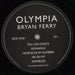 Bryan Ferry Olympia - 200gm UK vinyl LP album (LP record) FERLPOL860903