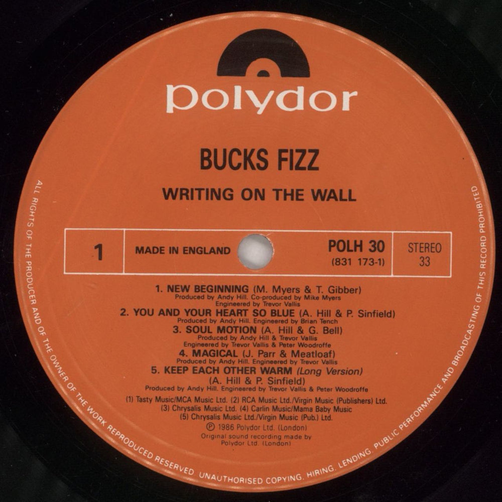 Bucks Fizz Writing On The Wall - Stickered UK vinyl LP album (LP record) BUCLPWR244744