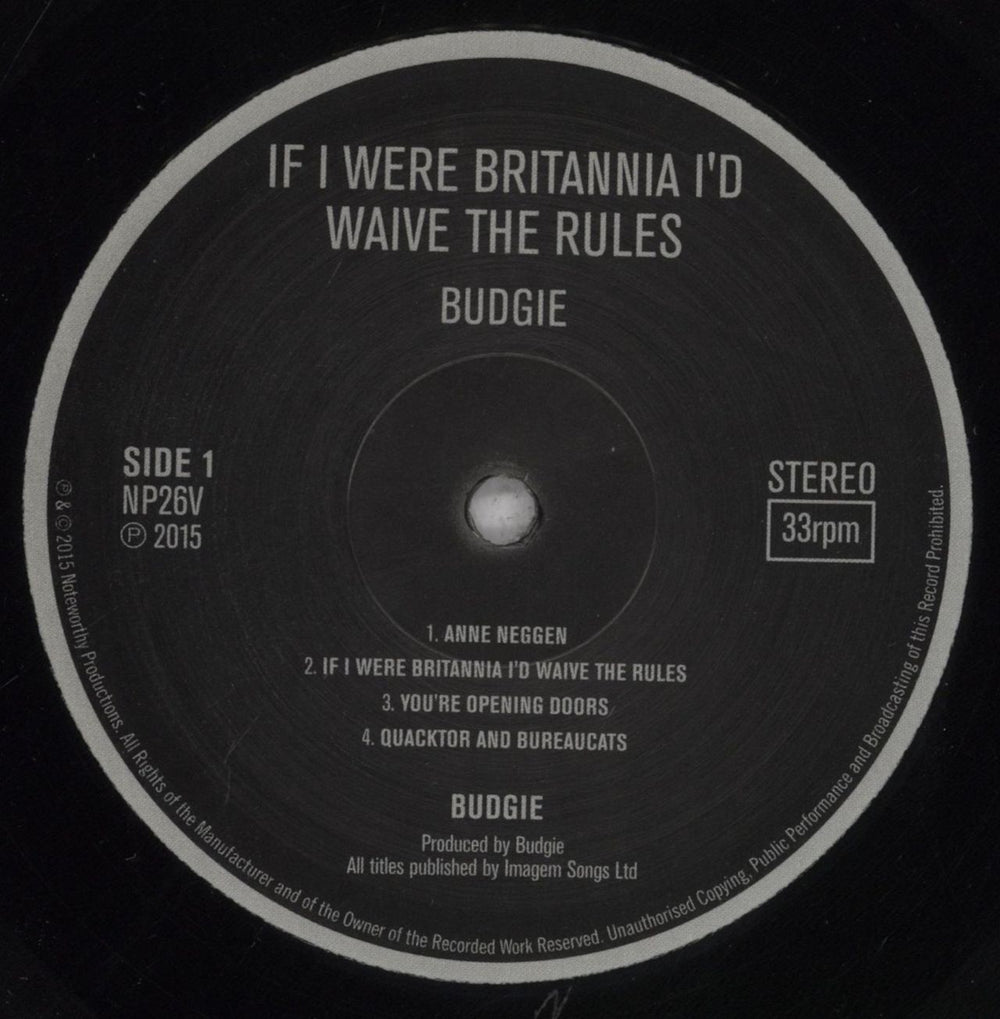 Budgie If I Were Brittania I'd Waive The Rules UK vinyl LP album (LP record) BUDLPIF839135