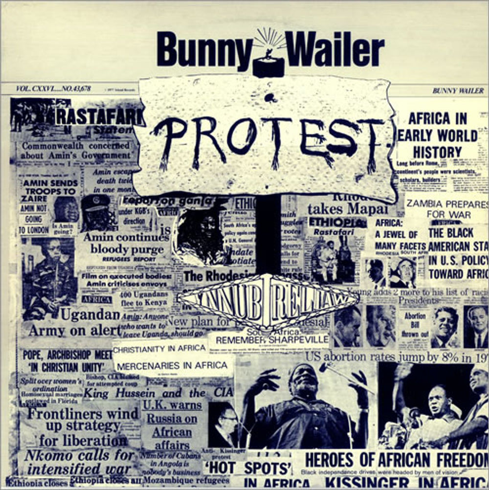 Bunny Wailer Protest UK vinyl LP album (LP record) ILPS9512
