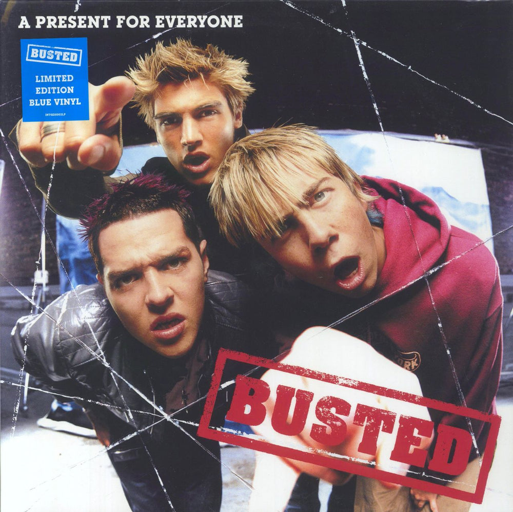 Busted A Present For Everyone - Blue Vinyl UK vinyl LP album (LP record) INTGDS002LP