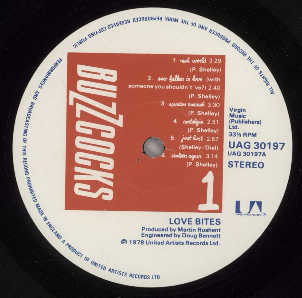 Buzzcocks Love Bites - 1st + Insert - EX UK vinyl LP album (LP record) BUZLPLO658665