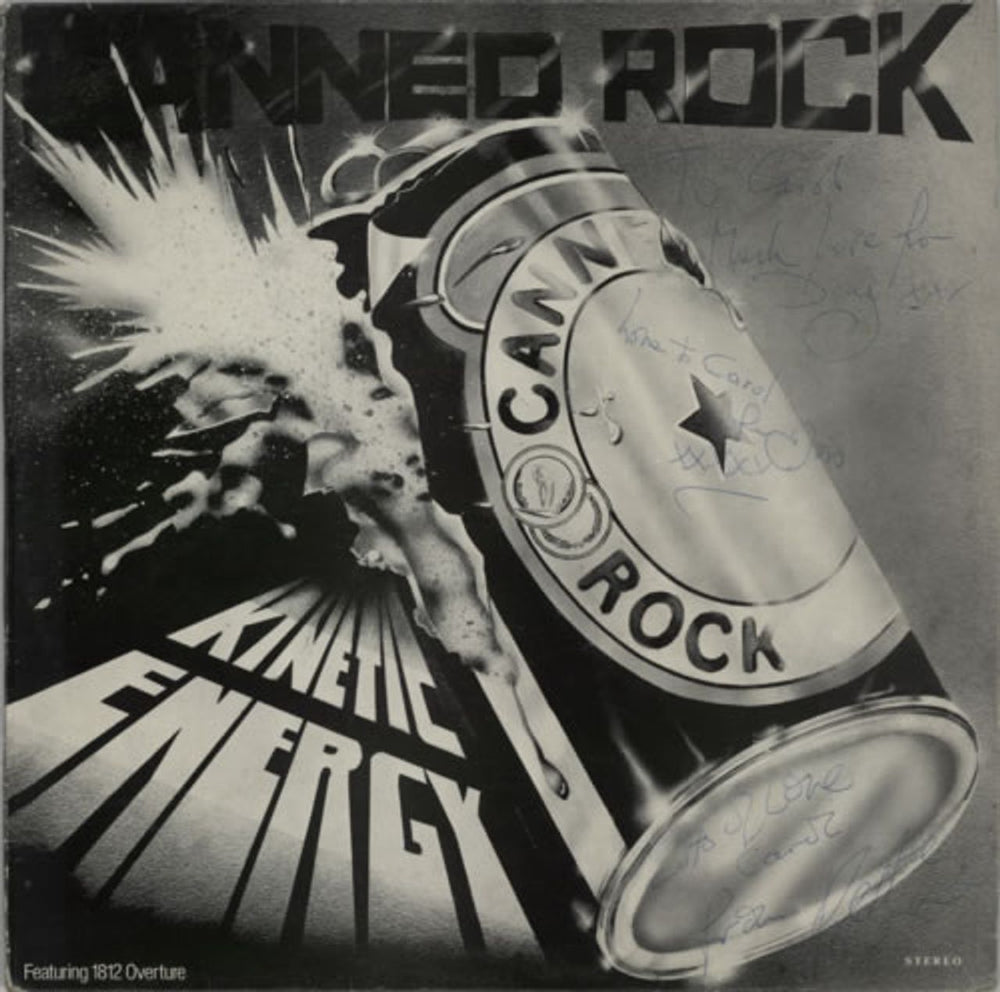 Canned Rock Kinetic Energy - Autographed UK vinyl LP album (LP record) CAN002