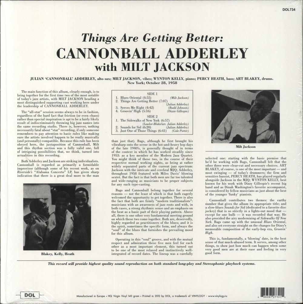 Cannonball Adderley Things Are Getting Better UK vinyl LP album (LP record) 889397273415