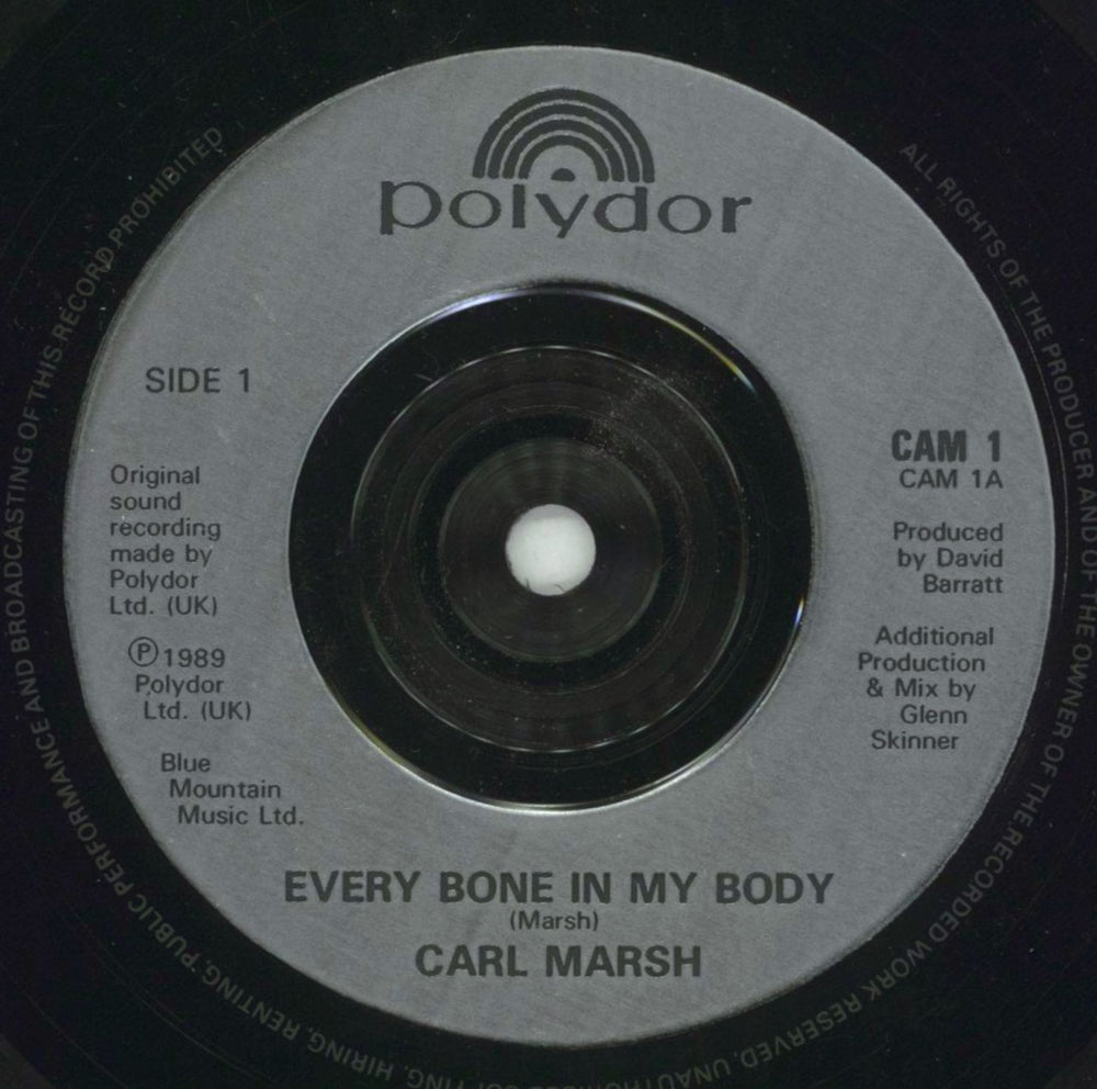 Carl Marsh Every Bone In My Body UK 7" vinyl single (7 inch record / 45) C7T07EV854274