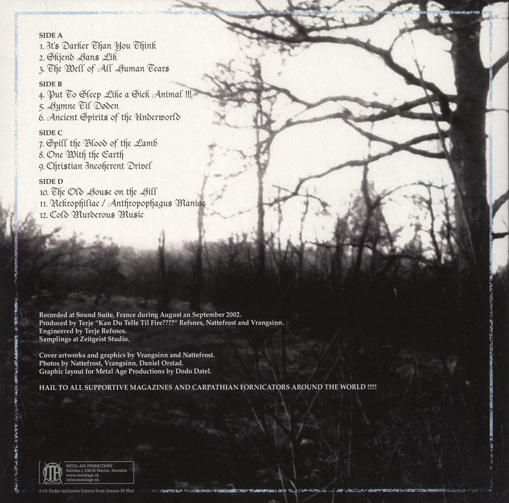 Carpathian Forest Defending The Throne Of Evil Slovakian 2-LP vinyl record set (Double LP Album)