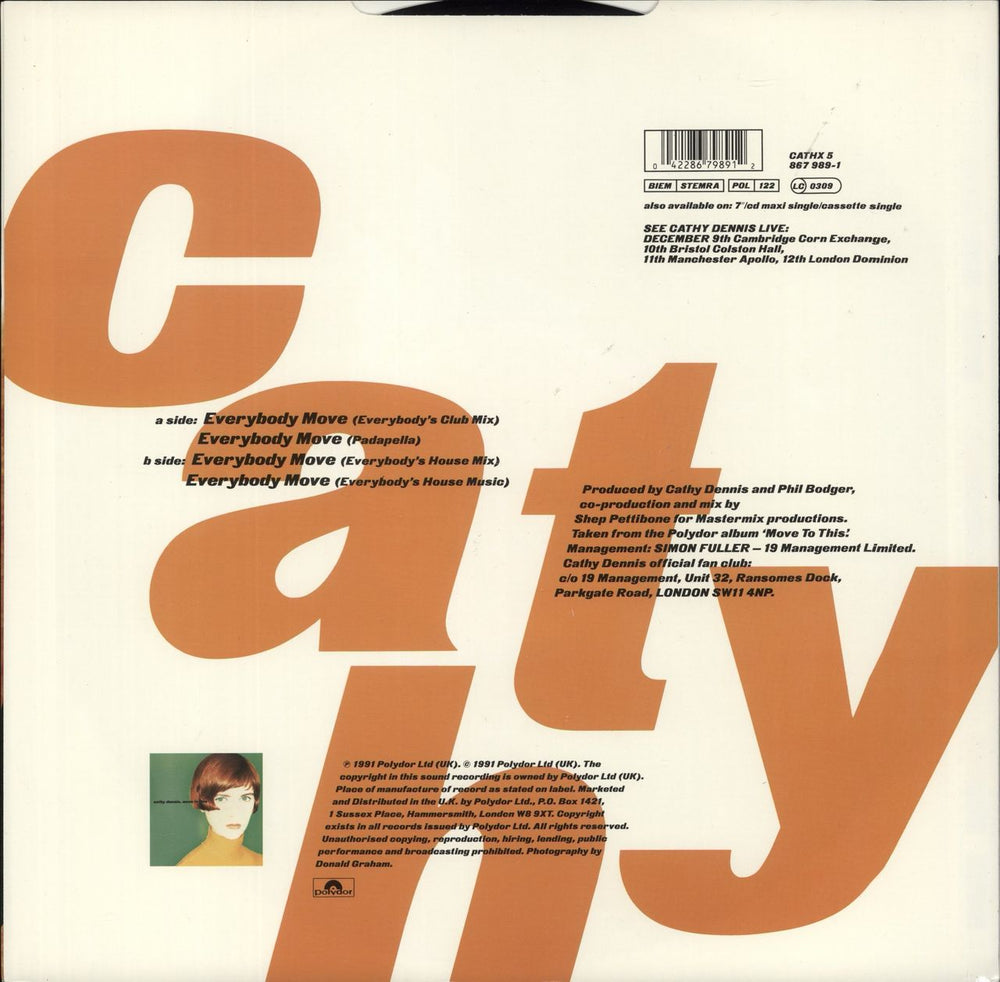 Cathy Dennis Everybody Move UK 12" vinyl single (12 inch record / Maxi-single) 042286798912