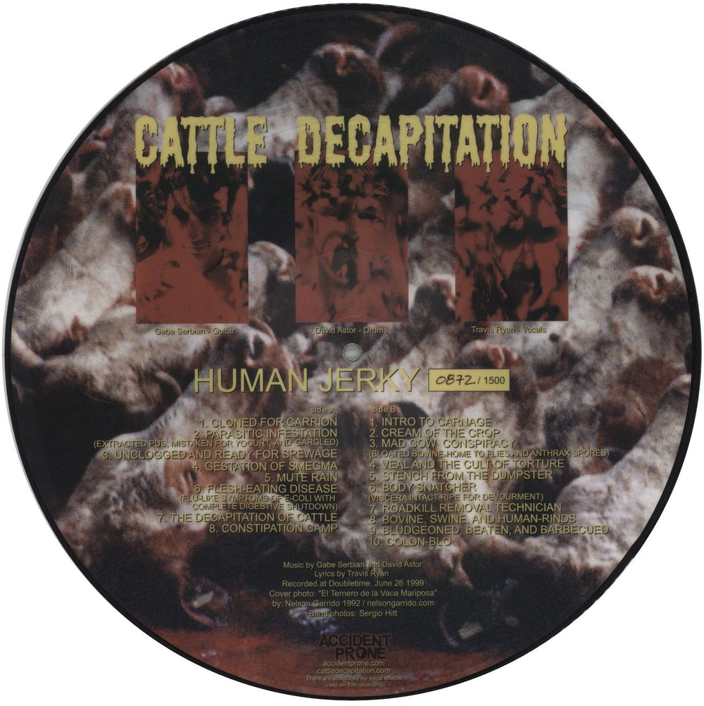 Cattle Decapitation Human Jerky US picture disc LP (vinyl picture disc album) 6C5PDHU862104