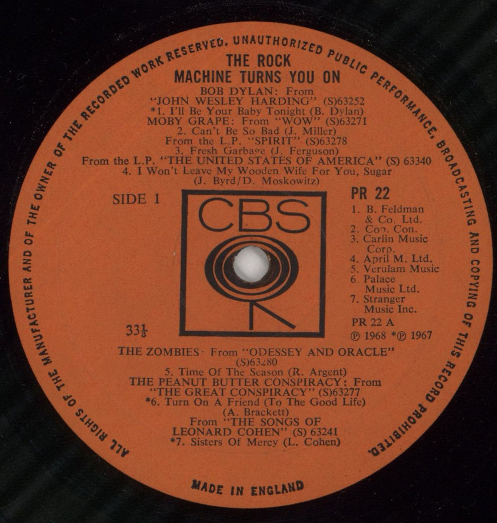 CBS Records The Rock Machine Turns You On UK vinyl LP album (LP record) I1ULPTH582307