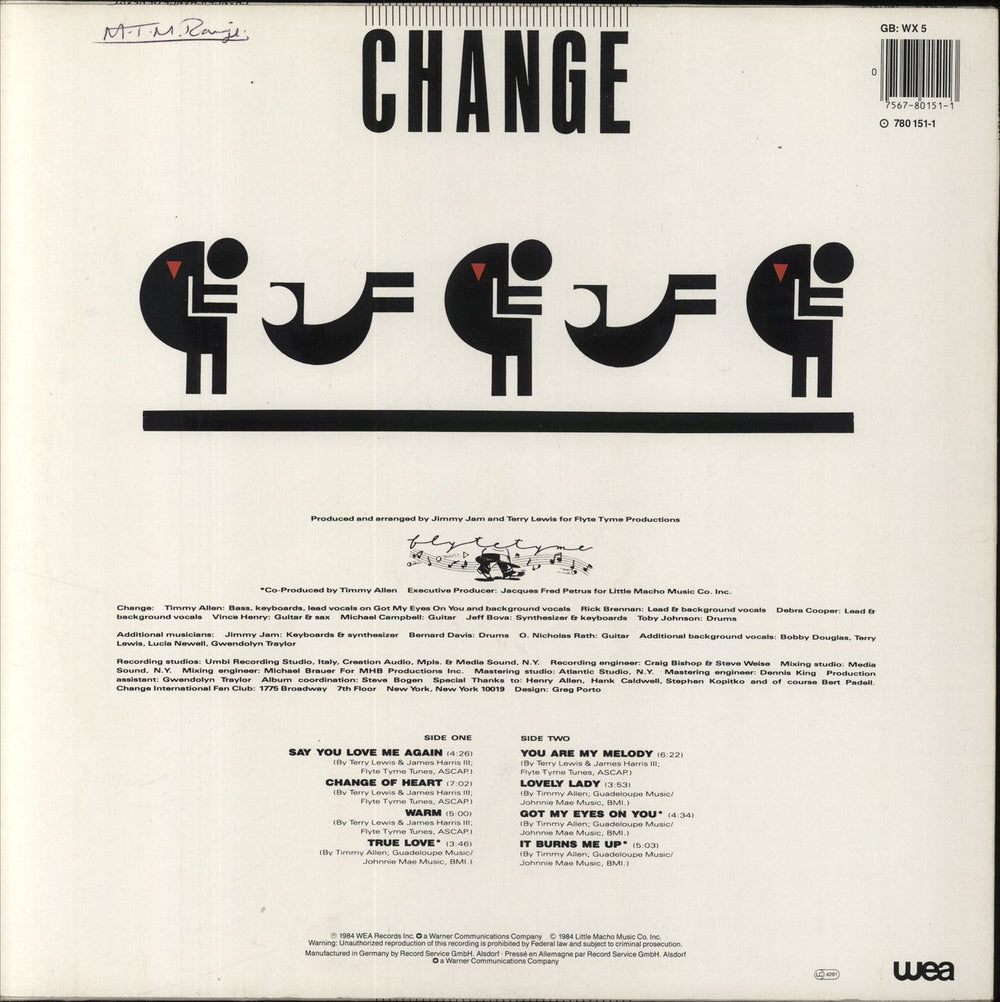 Change Change Of Heart UK vinyl LP album (LP record) 075678015113