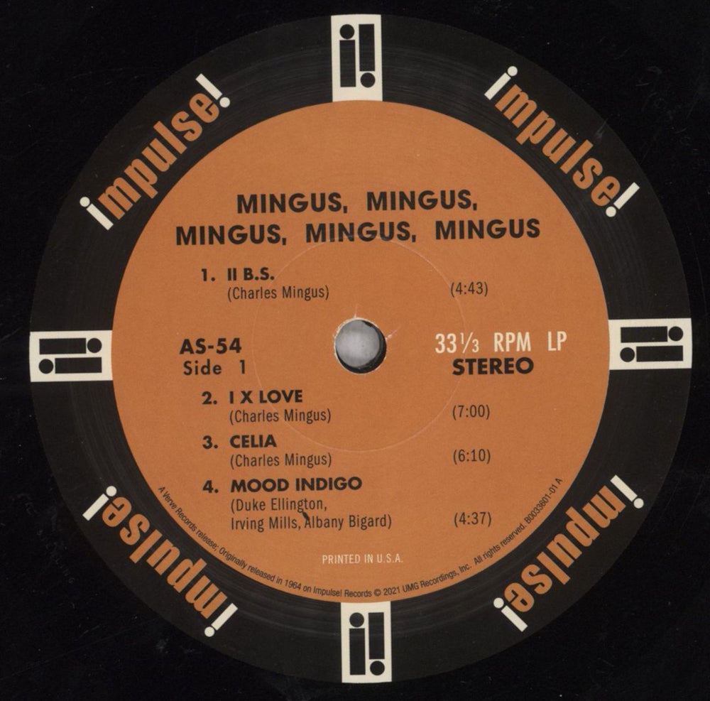 Charles Mingus Mingus Mingus Mingus Mingus Mingus - Acoustic Sounds Verve Series US vinyl LP album (LP record) CA8LPMI847092