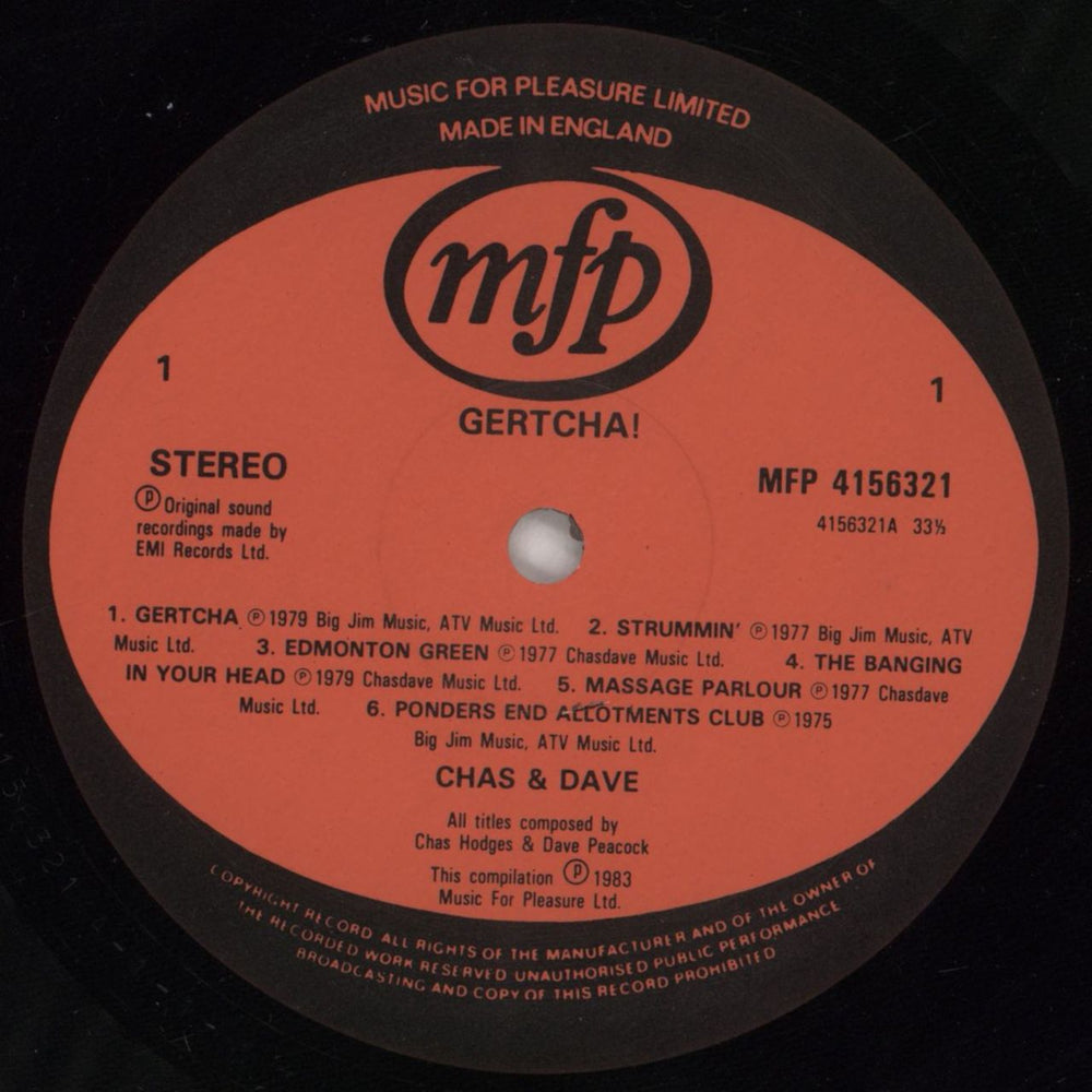 Chas & Dave Gertcha UK vinyl LP album (LP record) C+DLPGE240218