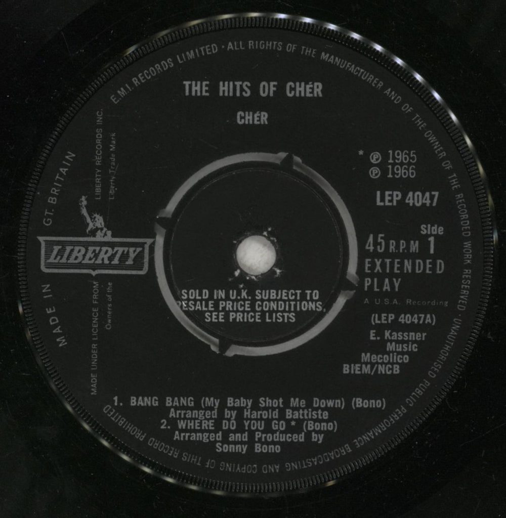 Cher The Hits Of Cher UK 7" vinyl single (7 inch record / 45) CHE07TH61924