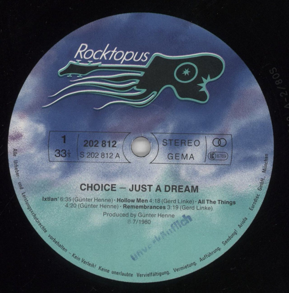 Choice Just A Dream German vinyl LP album (LP record) 8-RLPJU859933