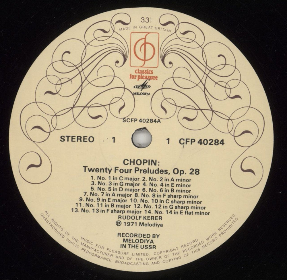 Chopin 24 Preludes Op. 28 / Prelude No. 25 In C Sharp Minor Op. 45 UK vinyl LP album (LP record) CYXLPPR743960
