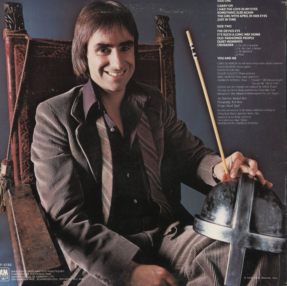 Chris De Burgh Crusader Canadian vinyl LP album (LP record)