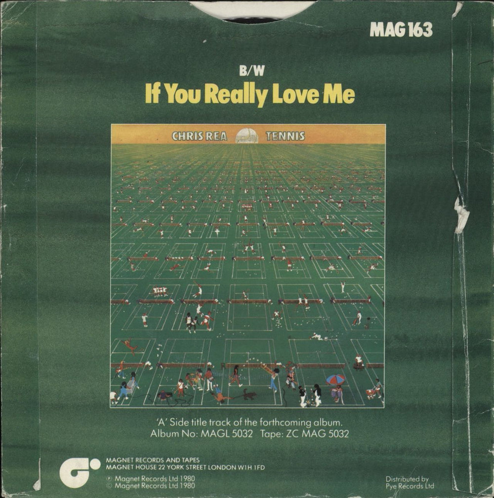 Chris Rea Tennis UK 7" vinyl single (7 inch record / 45)