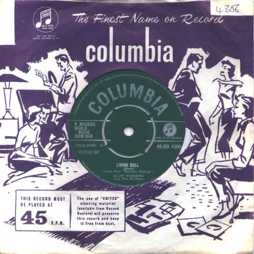 Cliff Richard Living Doll - 1st UK 7" vinyl single (7 inch record / 45) 45-DB4306