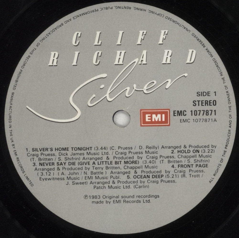 Cliff Richard Silver UK vinyl LP album (LP record) RICLPSI251173