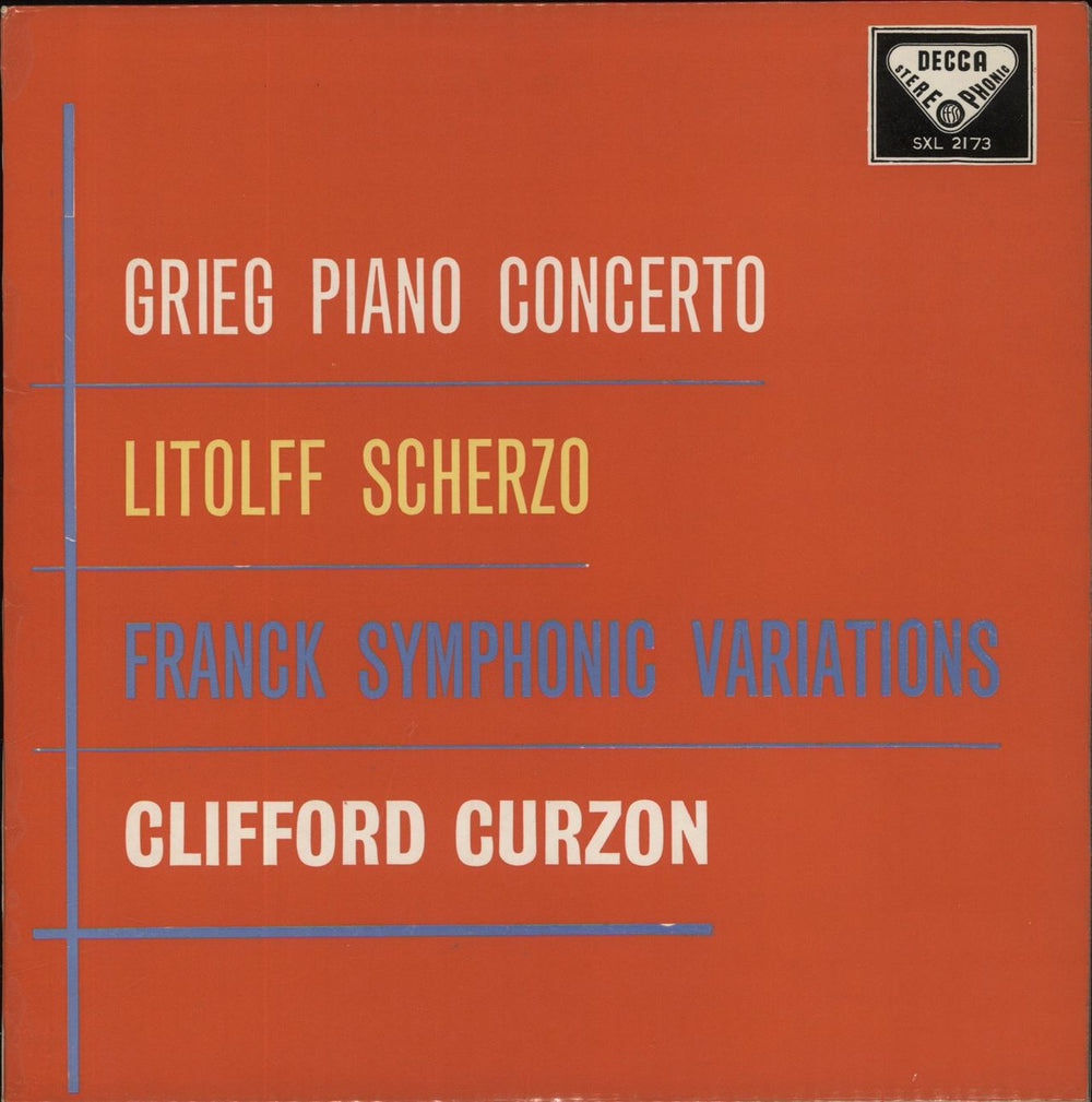 Clifford Curzon Grieg: Piano Concerto / Litolff: Scherzo / Franck: Symphonic Variations - 4th UK vinyl LP album (LP record) SXL2173