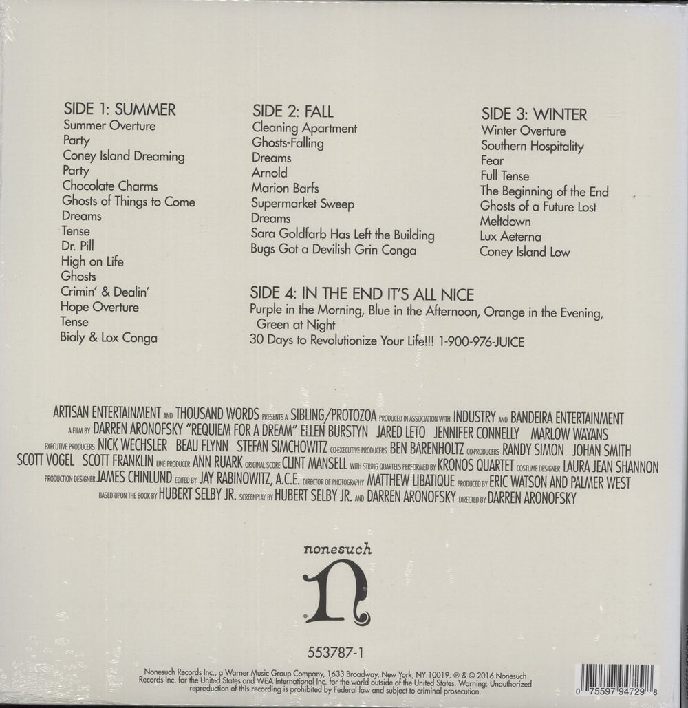 Clint Mansell Requiem For A Dream - RSD 16 - Sealed UK 2-LP vinyl record set (Double LP Album) 075597947298