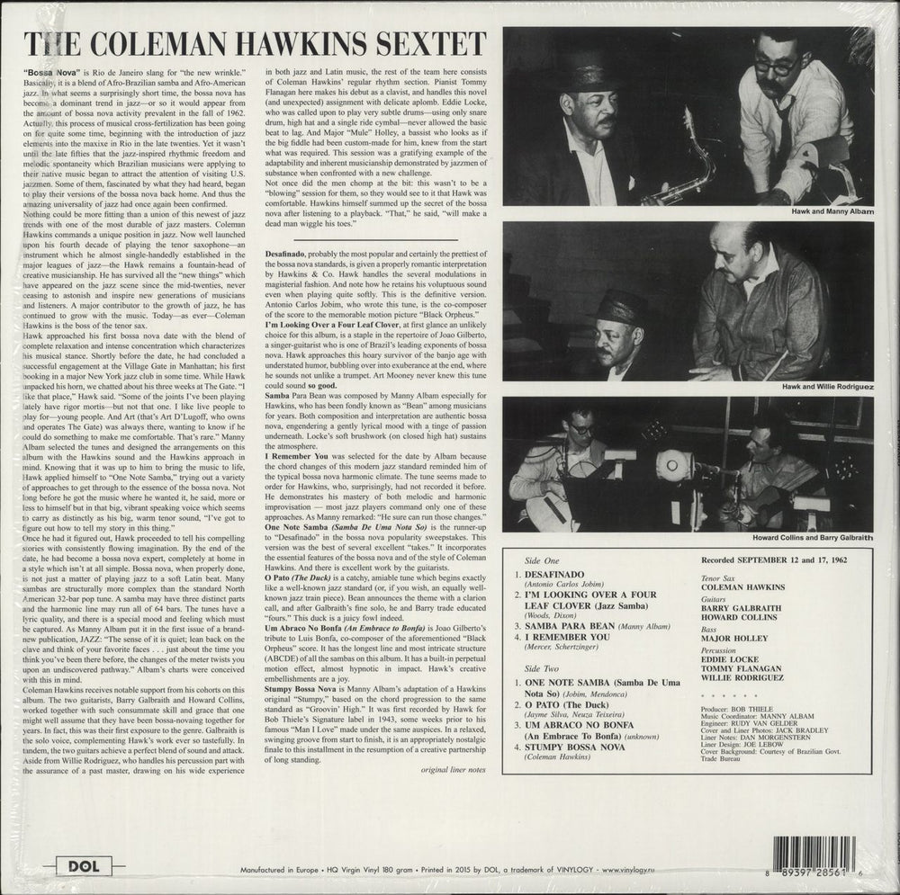 Coleman Hawkins Desafinado - 180gm UK vinyl LP album (LP record) 0889397285616
