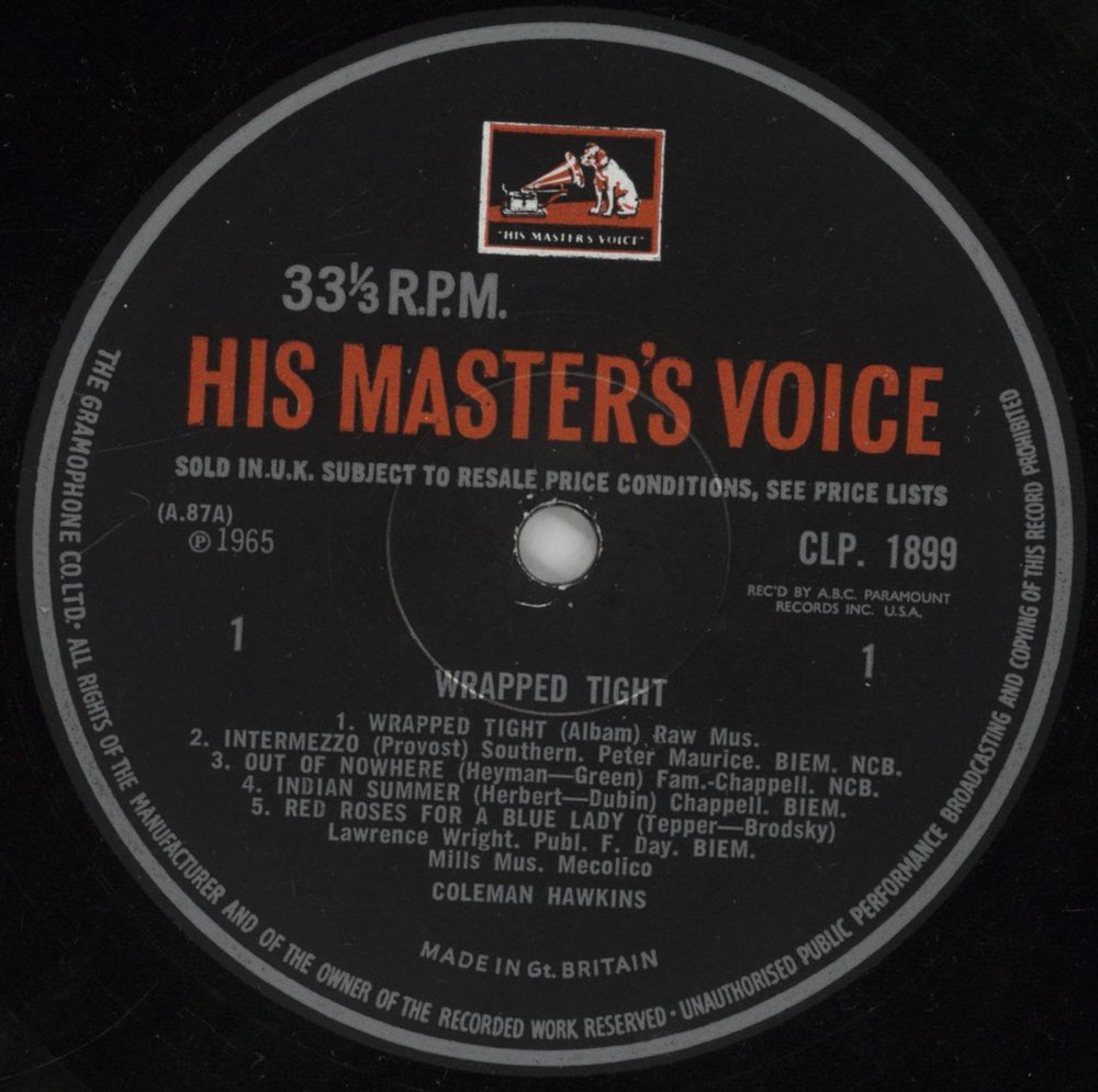 Coleman Hawkins Wrapped Tight UK vinyl LP album (LP record) CH3LPWR448101