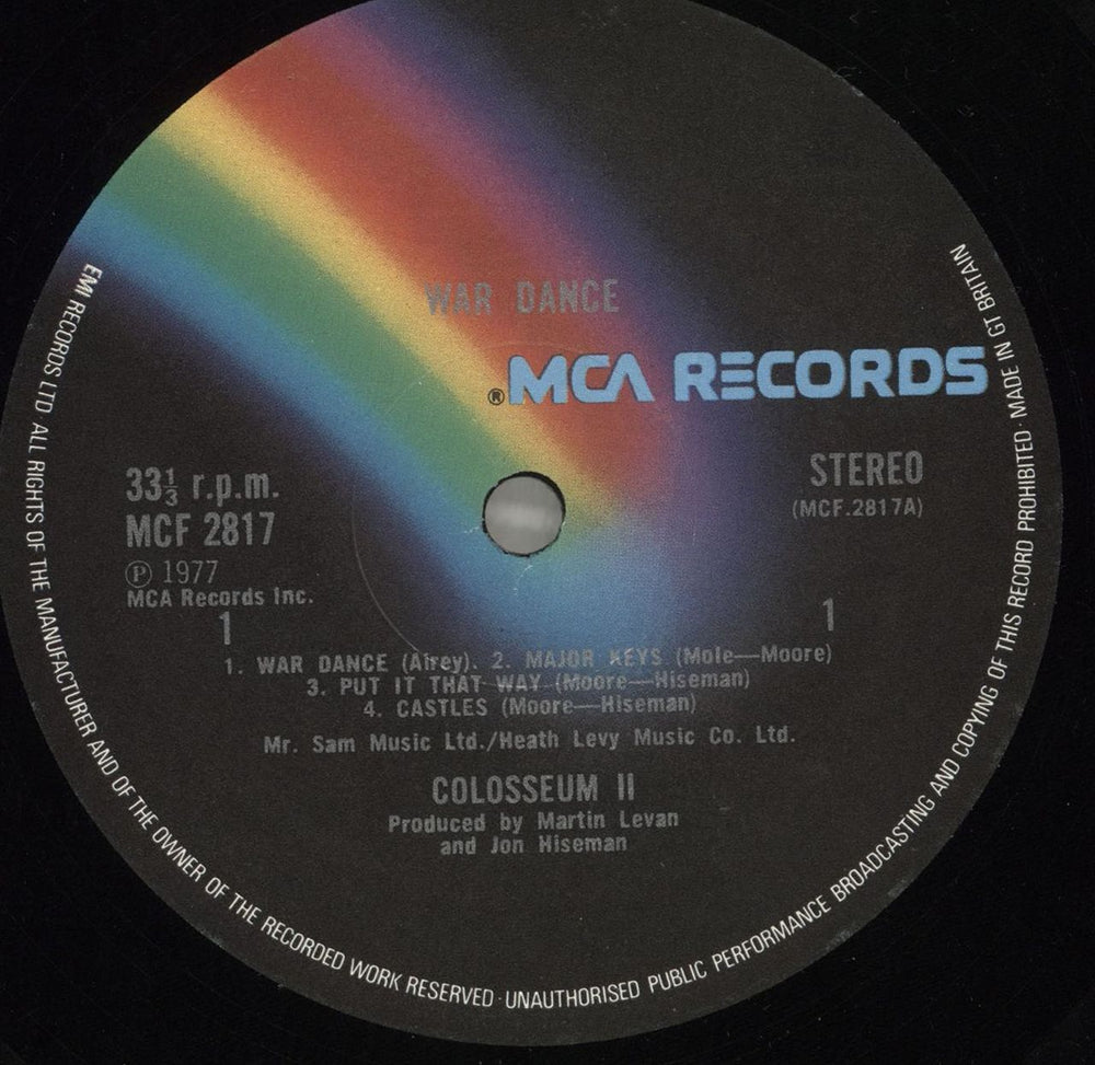 Colosseum II Wardance - EX UK vinyl LP album (LP record) CLSLPWA719017