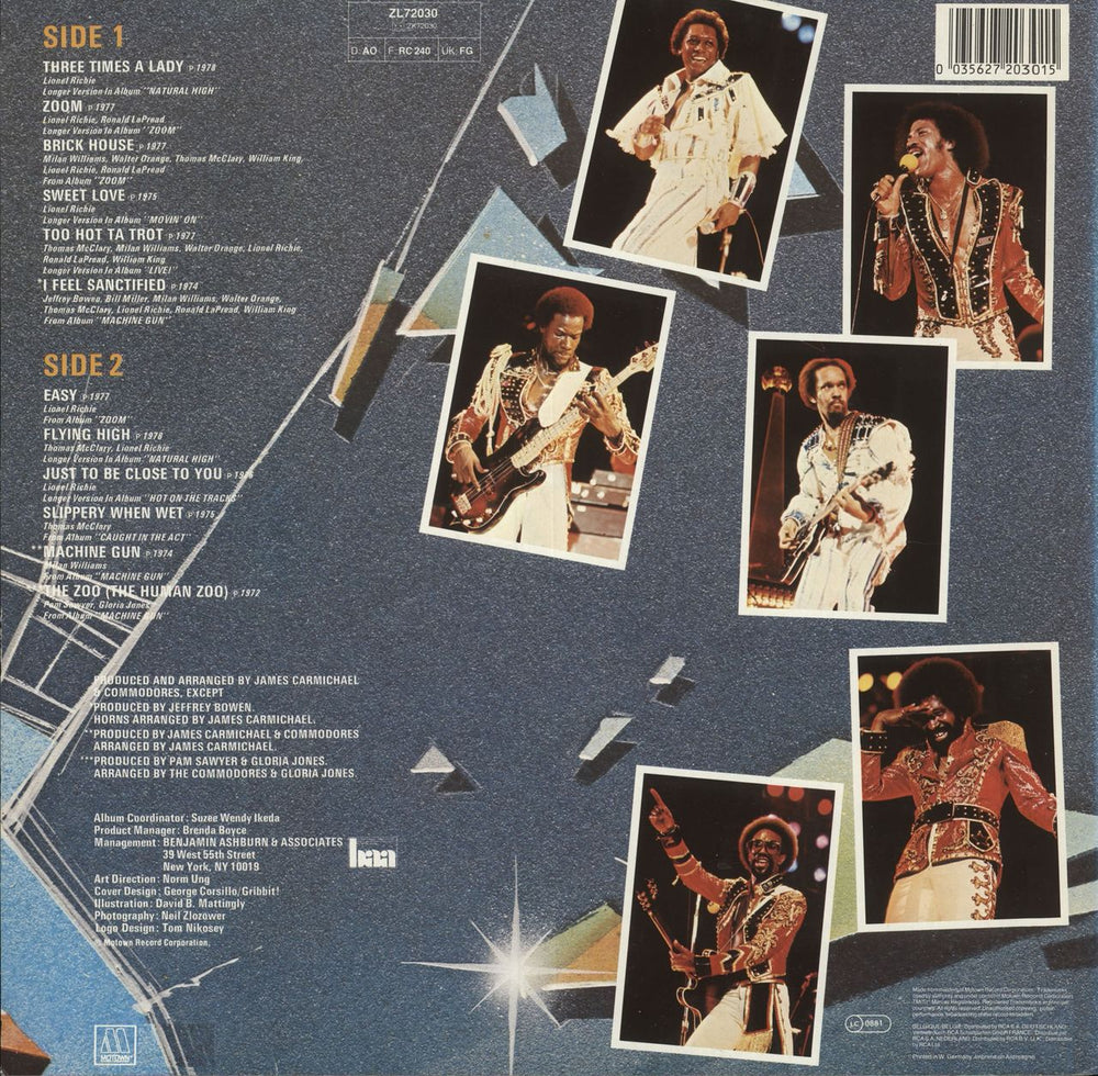 Commodores Greatest Hits German vinyl LP album (LP record) 035627203015