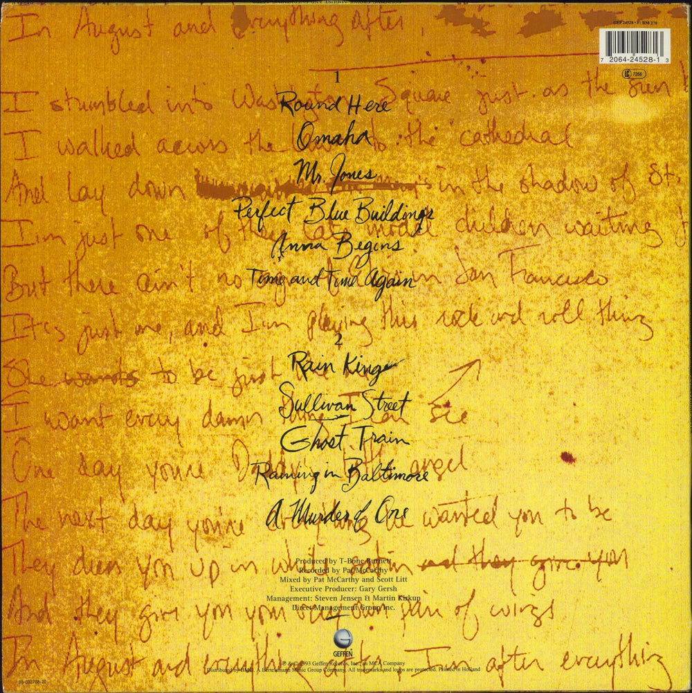 Counting Crows August And Everything After - EX UK vinyl LP album (LP record) 720642452813