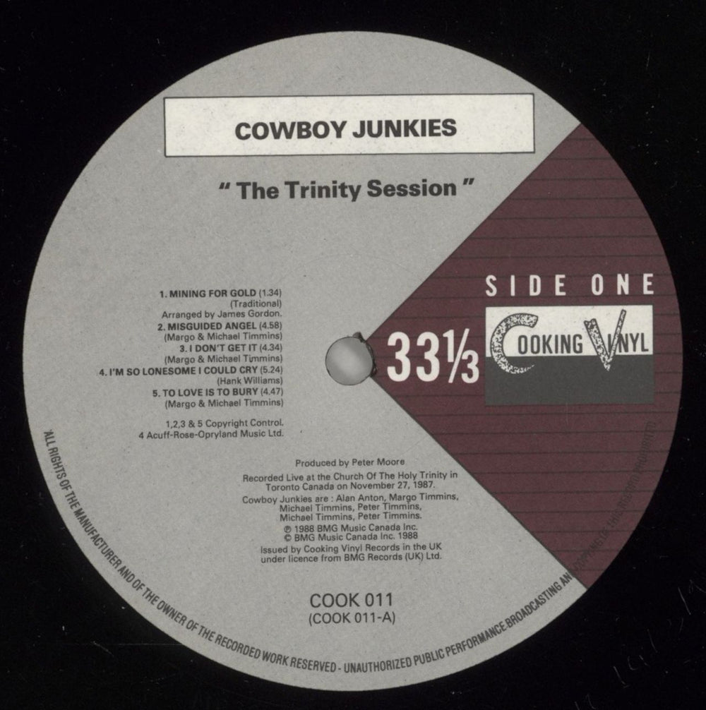 Cowboy Junkies The Trinity Session UK vinyl LP album (LP record) COWLPTH165034