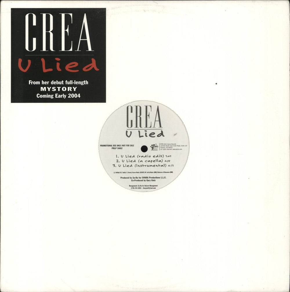 CREA U Lied US Promo 12" vinyl single (12 inch record / Maxi-single) PRLP5002