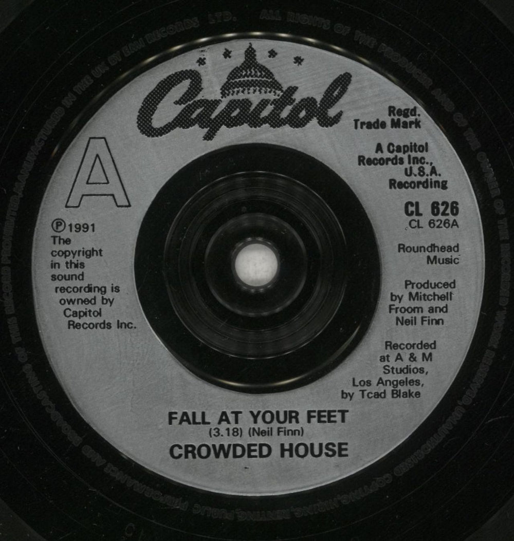 Crowded House Fall At Your Feet UK 7" vinyl single (7 inch record / 45) CRD07FA58474