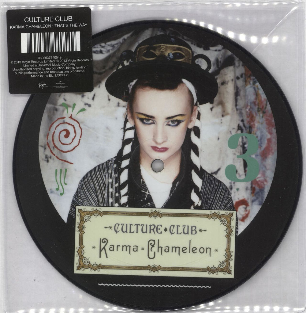 Culture Club Karma Chameleon UK 7" vinyl picture disc (7 inch picture disc single) 0602537540549