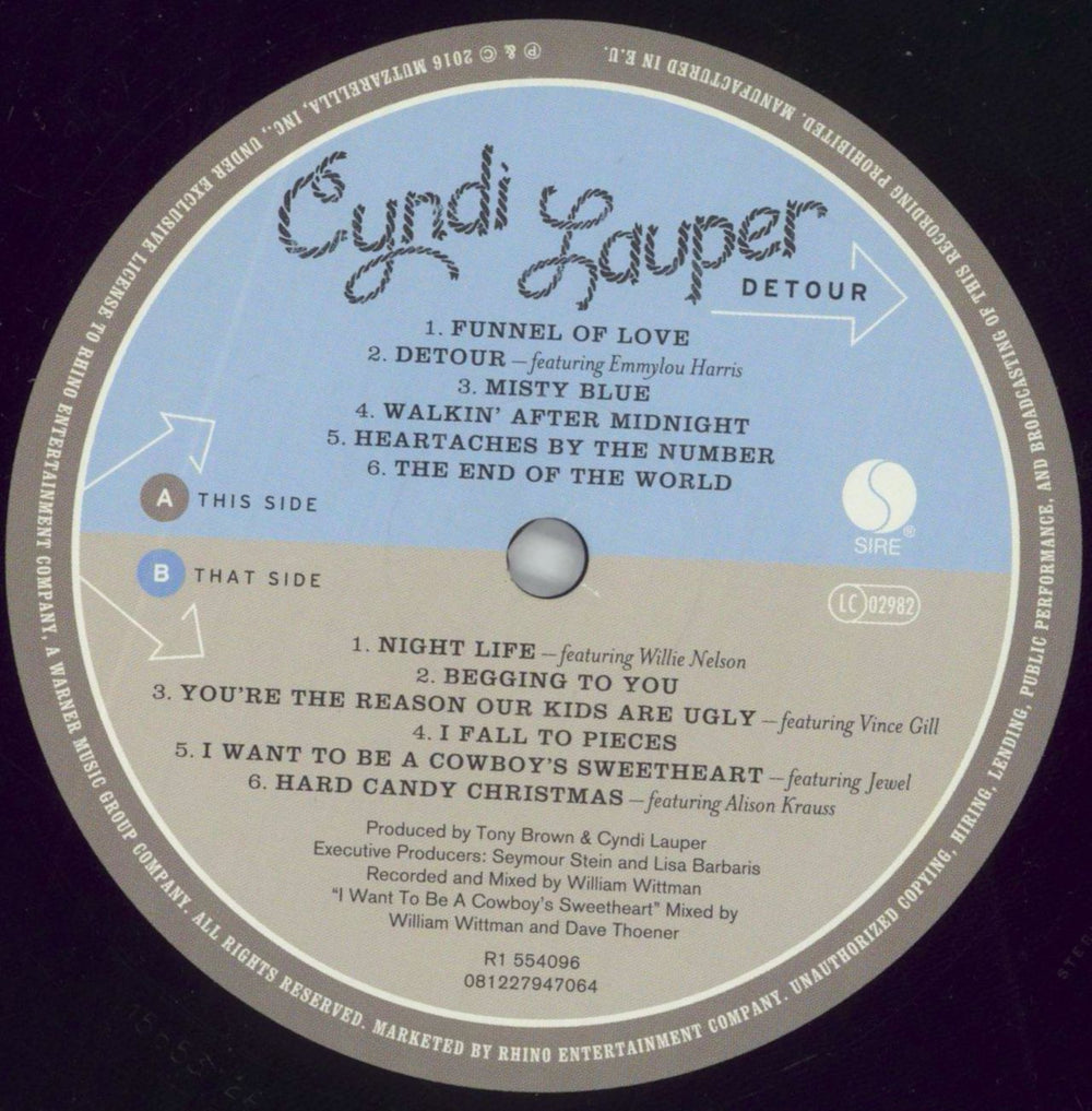 Cyndi Lauper Detouryl UK vinyl LP album (LP record) LAULPDE861008