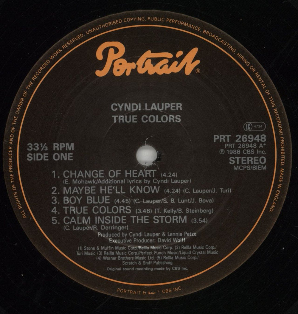 Cyndi Lauper True Colours + Inner - Hype-Stickered UK vinyl LP album (LP record) LAULPTR865484