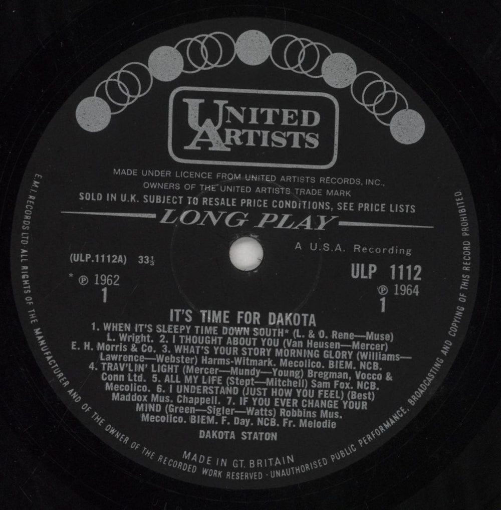 Dakota Staton It's Time For Dakota UK vinyl LP album (LP record) DKALPIT489700