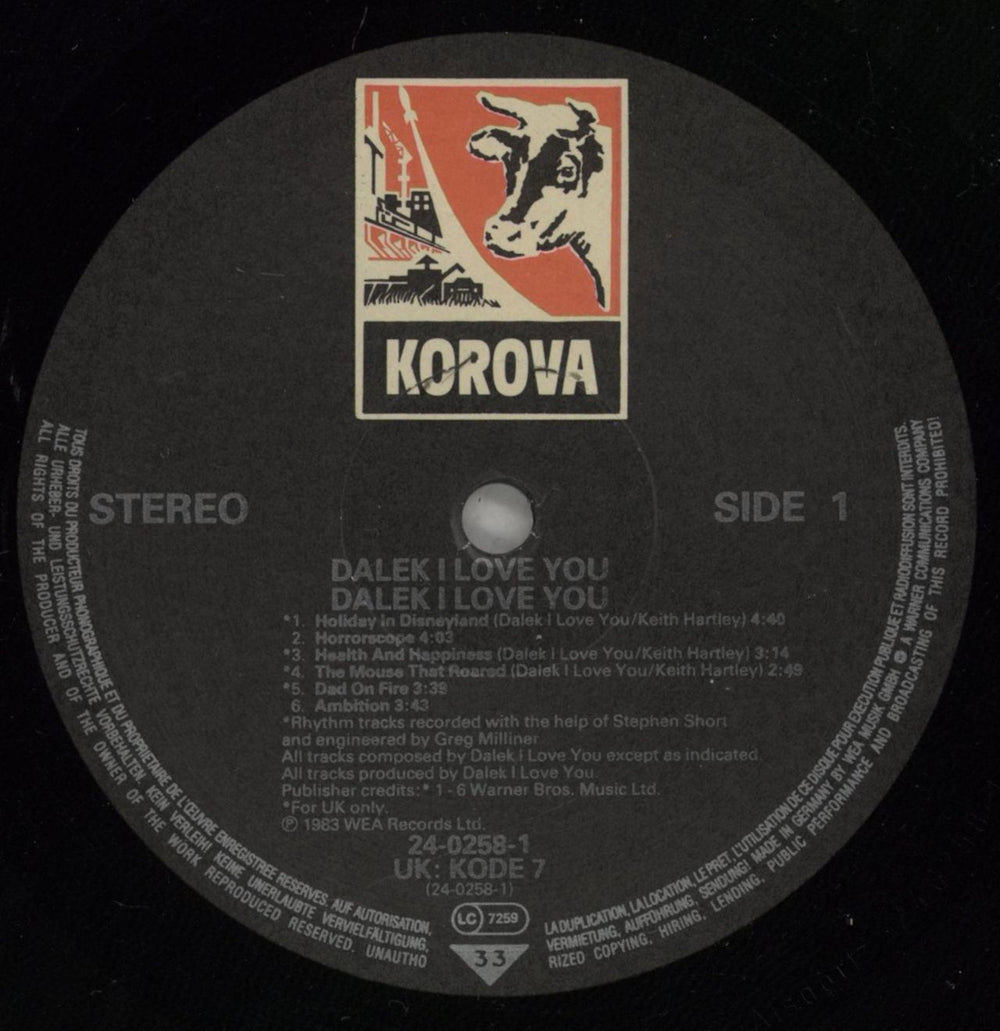 Dalek I Love You Dalek I Love You - Deletion Cut UK vinyl LP album (LP record) DZ7LPDA877012