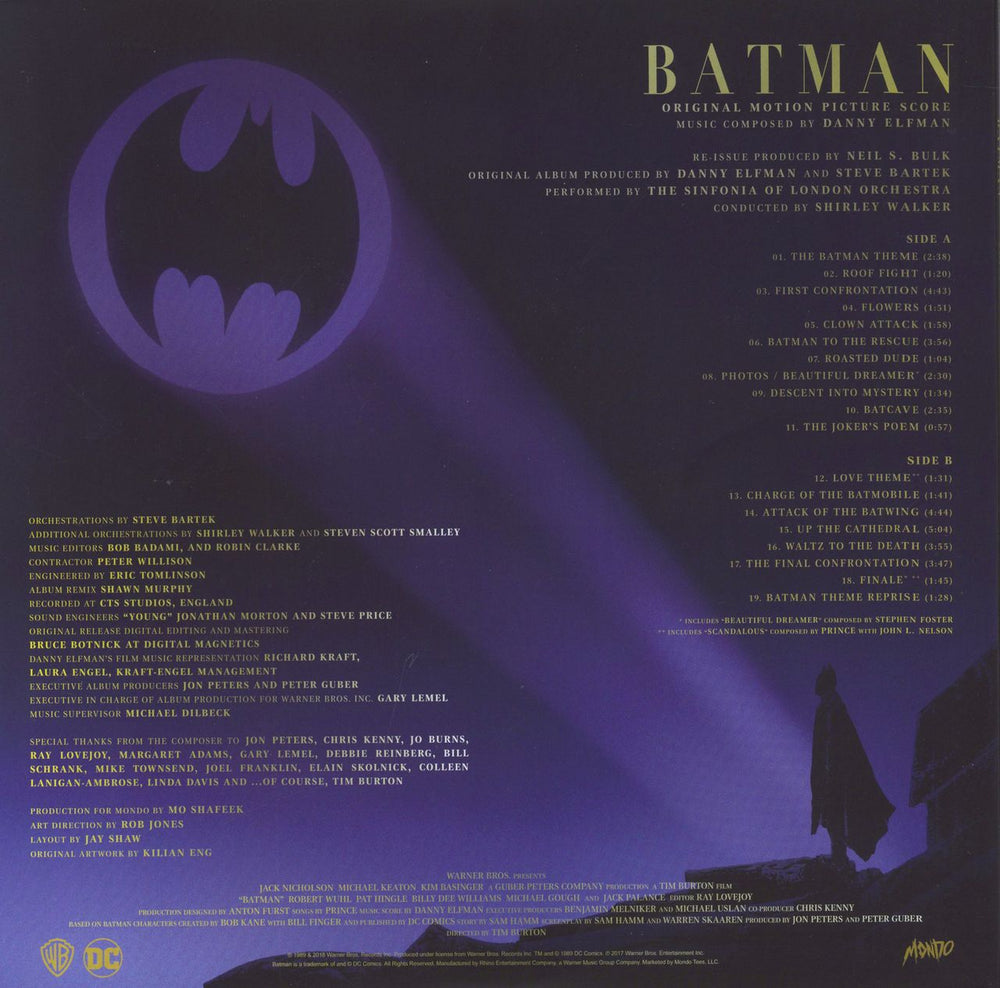 Danny Elfman Batman - Purple and Black Split US vinyl LP album (LP record)